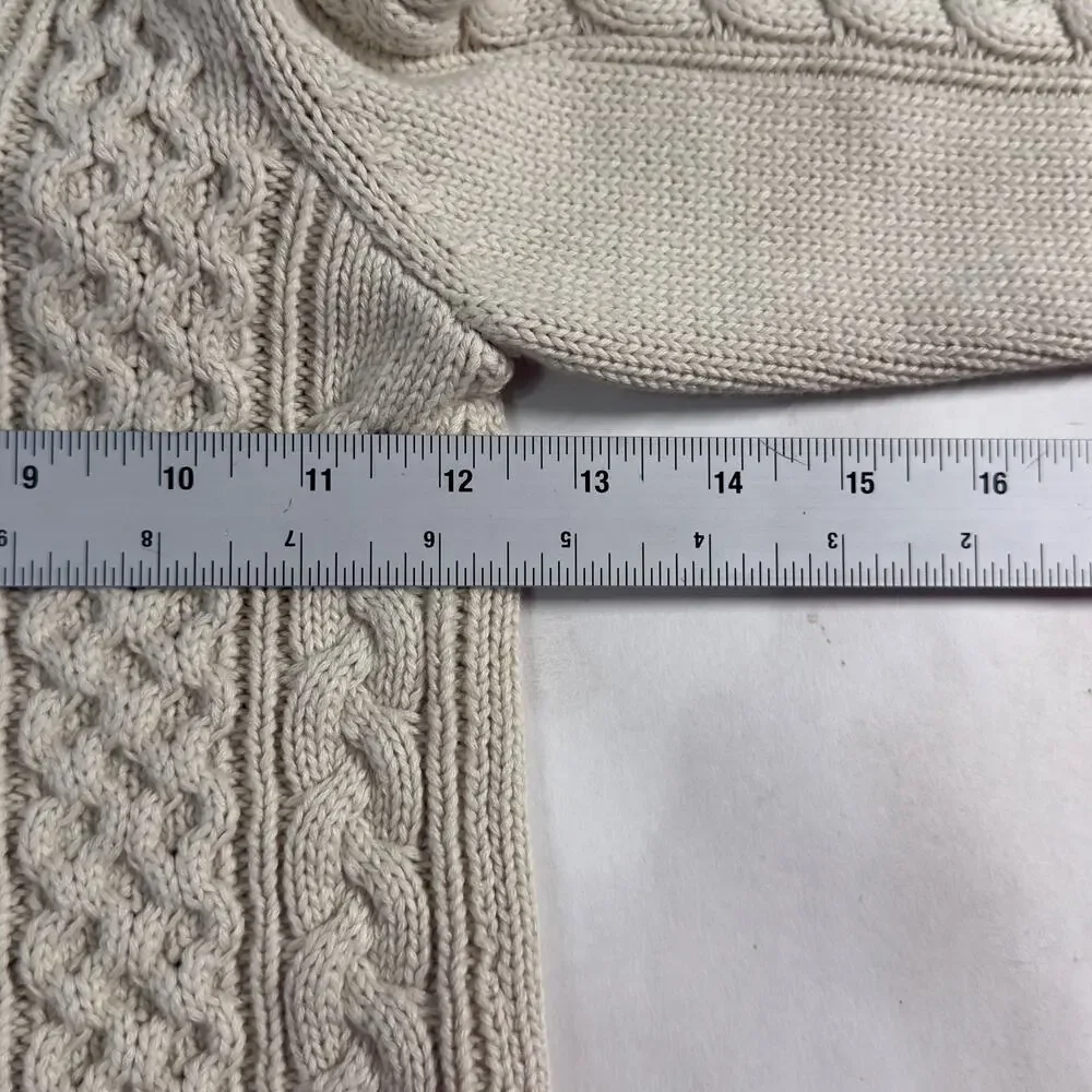babyGap 3 Years NEW Cable Knit Collared Sweater Cream Tan Shawl Grandpa